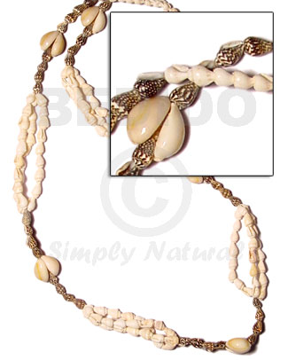 hand made Sigay scallop-nassa white and tiger- Leis