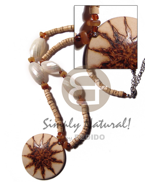 hand made 45mm coco natural white Long Endless Necklace