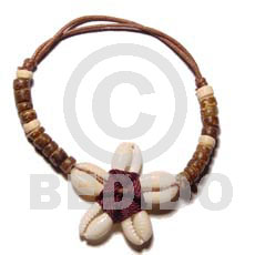 flower sigay  4-5 coco Pokalet and adjustable cord - Macrame Bracelets