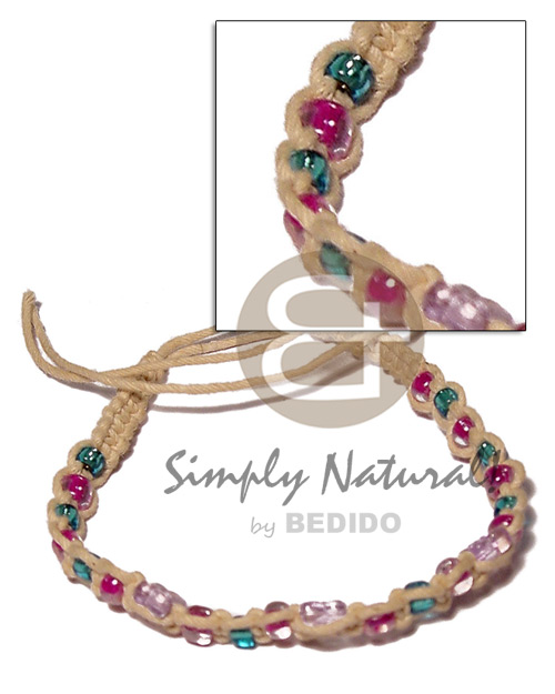 glass beads cord macrame - Macrame Necklace