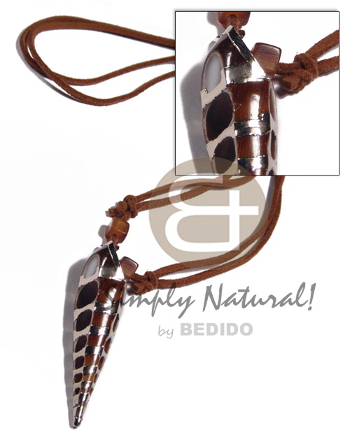 Adjustable brown leather thong Mens Necklace