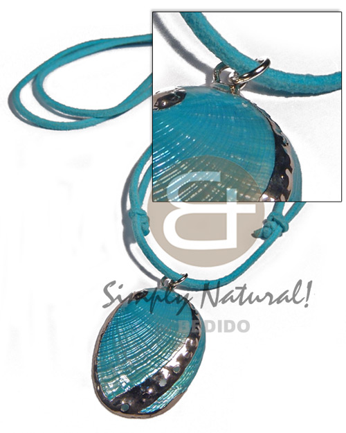 Glistening turquoise abalone in Mens Necklace