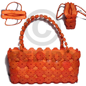 orange coco flowers  inner lining - Native Bags