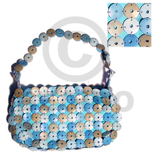 blue and natural coco rings  lining - Native Bags