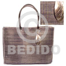 raffia stitch bag  dangling brownlip leaf shell - Native Bags