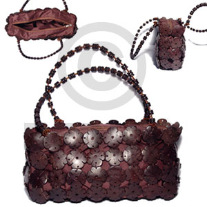 brown coco flowers  inner lining - Native Bags