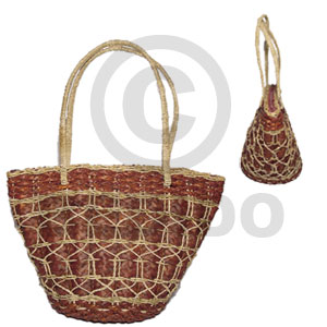 pandan buyanos bag/ medium/ 7 1/2x9x 13 1/2 in/ handle 7 1/2 in - Native Bags