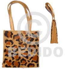 ginit leopard/ small/ 9x3 1/2x9/ handle 8 in - Native Bags