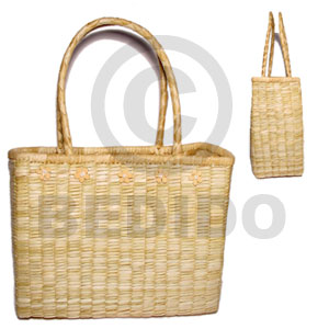 pandan enabaca bag/ large/ 11 1/2x 4 1/2x 9 in/ handle 11 1/2 in. - Native Bags