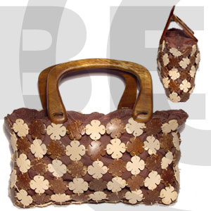coco flower bag/ medium/ 10x 2 1/2x 7 in/ handle 4 in. - Native Bags