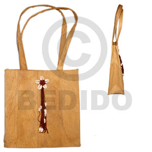 ginit bag/ 9x3x9 in. / handle 8 in.  cowrie "sigay" shell flower and nassa tassles - Native Bags
