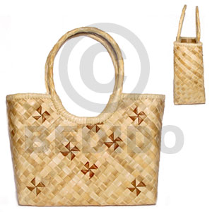 pandan with patching bag/ large/ 11x5x9 in/ handle 7 in  design - Native Bags