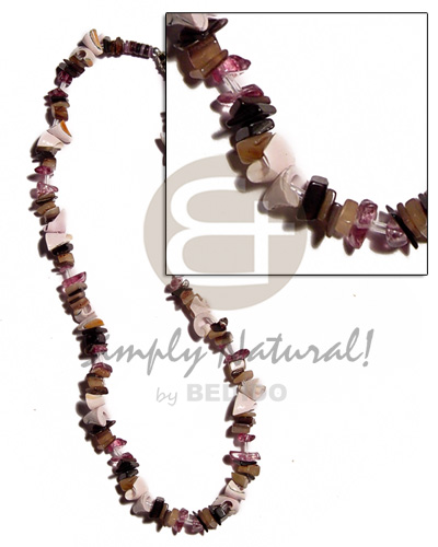 brownlip chunks everlasting luhuanus combination & acrylic crystals accent - Natural Earth Color Necklace