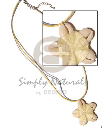 hand made Flower sigay center cloth Natural Earth Color Necklace