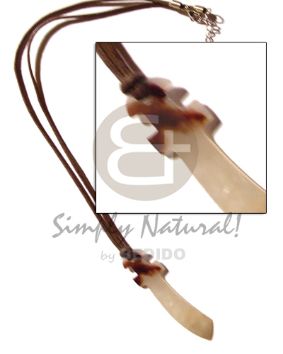 leather thong  35mm hammershell scord  skin pendant - Natural Earth Color Necklace