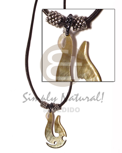 anchor blacklip in wax cord - Natural Earth Color Necklace