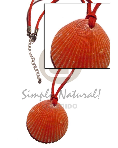 red leather thong  palium pigtim pendant - Necklace with Pendant