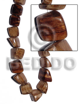 30mmx25mm25mm nat. white wood  laminated banana bark /  irregular cut / price per pc. - Nuggets Wood Beads