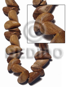 "robles" pointed nuggets 10mmx20mm  / 29 pcs. per 16 in. str. - Nuggets Wood Beads