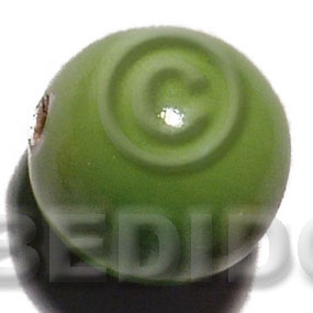 25mm nat. wood beads  in high gloss paint / green / 15 pcs - Painted Wood Beads