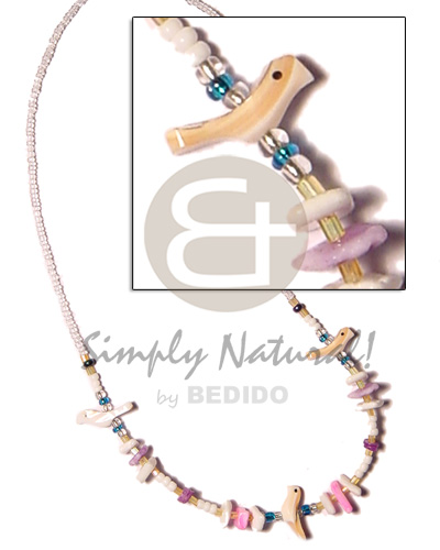 White glass beads luhuanus Pastel Color Necklace