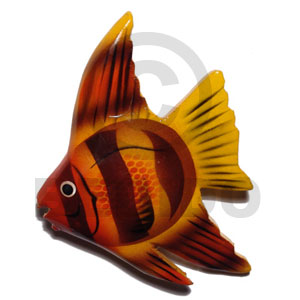 fish handpainted wood refrigerator magnet 90mmx65mm / can be personalized  text - Refrigerator Magnets