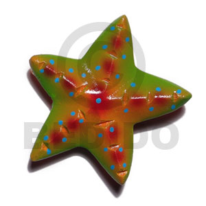 starfish handpainted wood refrigerator magnet 65mm / can be personalized  text - Refrigerator Magnets