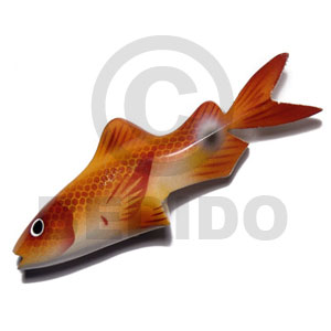 fish handpainted wood refrigerator magnet 105mmx40mm / can be personalized  text - Refrigerator Magnets