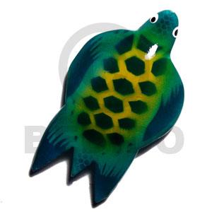 sea turtle handpainted wood refrigerator magnet 85mmx50mm / can be personalized  text - Refrigerator Magnets