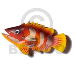 fish handpainted wood refrigerator magnet 80mmx40mm / can be personalized  text - Refrigerator Magnets