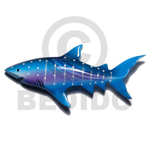 shark handpainted wood refrigerator magnet 110mmx50mm / can be personalized  text - Refrigerator Magnets