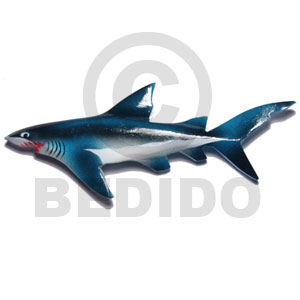 shark handpainted wood  refrigerator magnet  150mmx65mm / can be personalized  text - Refrigerator Magnets