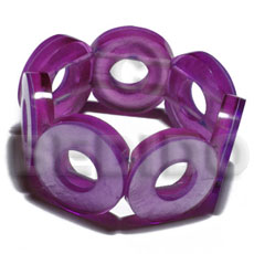 30mm capiz shell rings ( 7mm thickness )  10mm inner hole in clear lavender resin elastic bangle - Resin Bangles