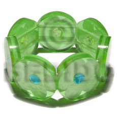 30mm round lime green clear Resin Bangles