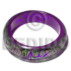 h=37mm thickness=10mm inner diameter=65mm paua shells laminated in lavender clear resin - Resin Bangles