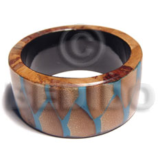 laminated  wooden bangle  banana bark and dried leaves combination ht=38mm thickness=10mm inner diameter=68 mm - Resin Bangles