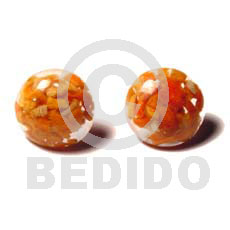 apple corals button earrings - Resin Earrings