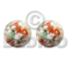 multi clear coral, crazy cut troca jade - Resin Earrings