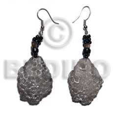 Dangling 32mmx28mm clear resin crater Resin Earrings