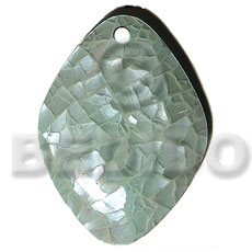45mmx40mm diamond mint green hammershell Resin Pendants