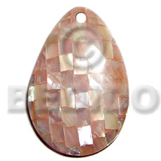 55mmx35mm teardrop in peach color hammershell blocking  resin backing - Resin Pendants