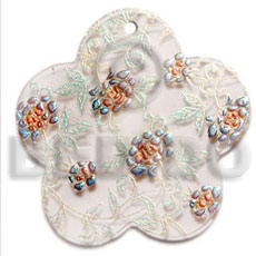 Scallop 40mm clear white resin Resin Pendants