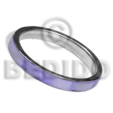 inlaid hammershell in stainless 5mm metal ring / lilac - Rings