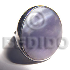 big accent haute hippie round 30mm / adjustable metal ring /  polished lilac hammershell - Rings