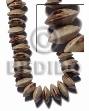 "greywood" saucer "8mmx5mm" / 85 pcs. per 16 in. str. - Saucer & Diamond Wood Beads