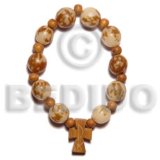 buri seeds/wood beads rosary bracelet - Seeds Bracelets