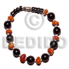 Black buri beads red Seeds Bracelets