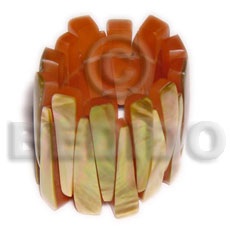 elastic brownlip bangle  resin backing  / ht=58mm - Shell Bangles