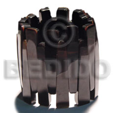 elastic black tab bangle  resin backing  / ht=58mm - Shell Bangles