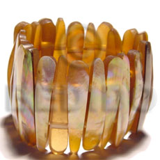 brownlip elastic bangle  resin backing - Shell Bangles